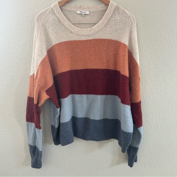Madewell Sweaters - Madewell Thick Color Block Crewneck Stripe Sweater size XXL